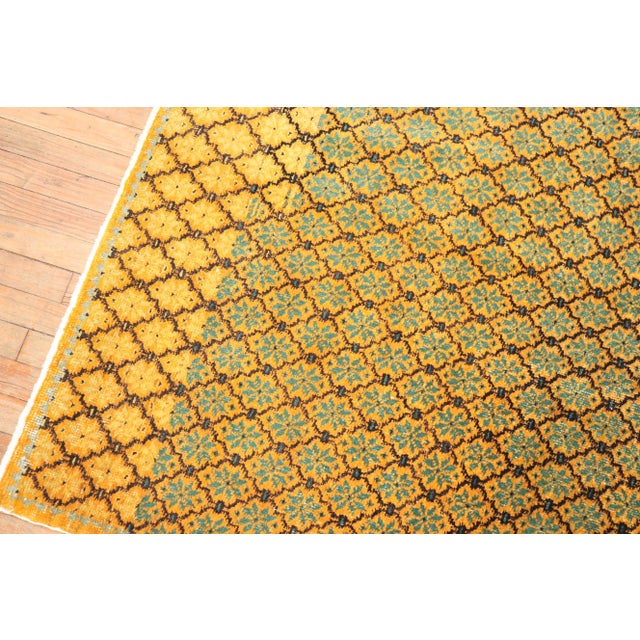 Vintage Yellow Turkish Konya Rug - 4'3" x 7'5" For Sale - Image 4 of 10