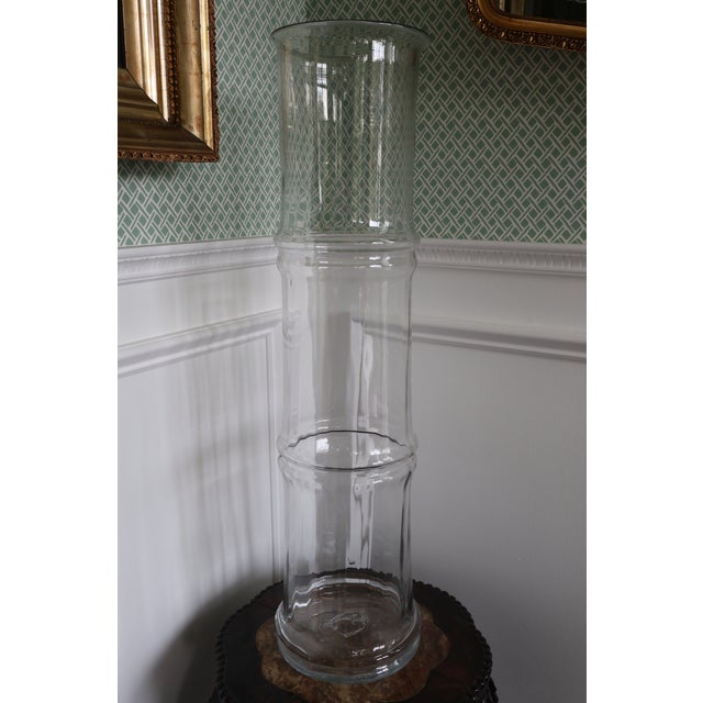 1970s Don Shepherd for Blenko No. 7727l “Bamboo” Crystal Glass Floor Vase For Sale In Washington DC - Image 6 of 16