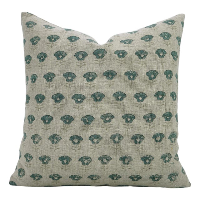 Fabdivine Thick Linen Pillow Cover 12x20 Inches - Kohinoor Blue For Sale