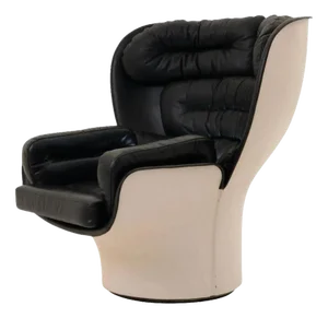 Black and Cream Elda Chair by Joe Colombo for Comfort, Italy, 1970