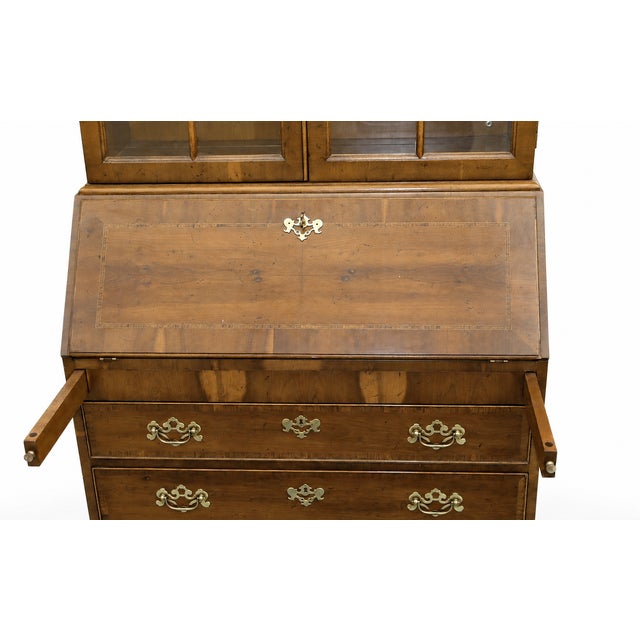 Wood 1960s Henredon Walnut Folio 10 Secretary Desk Double Hood For Sale - Image 7 of 11
