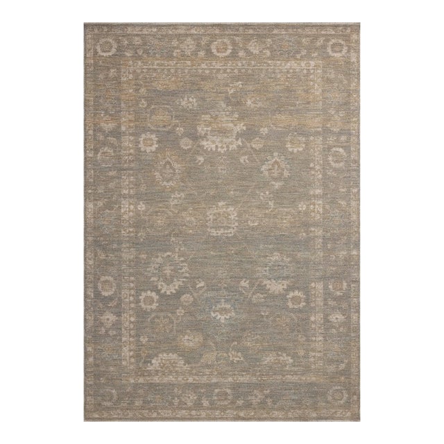 Chris Loves Julia x Loloi Louisa Lagoon / Ivory 3'-6" x 5'-6" Accent Rug For Sale