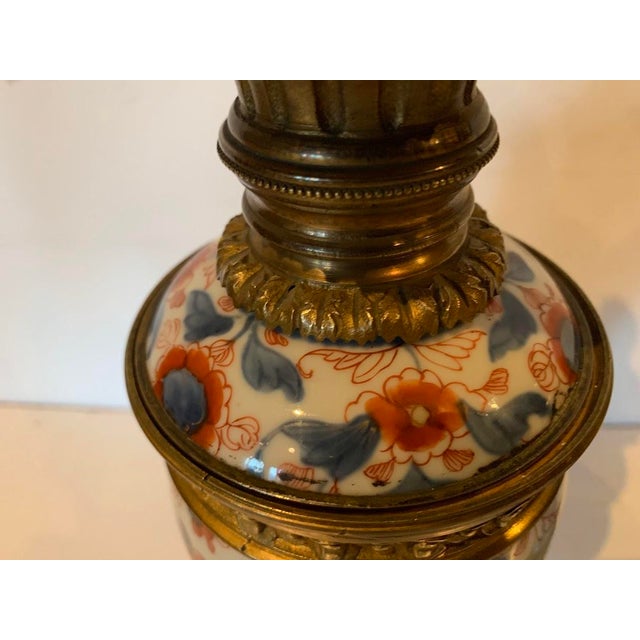 Chinese Porcelain Lamps with Chased Bronze Bases, 19th Century, Set of 2 For Sale - Image 4 of 12