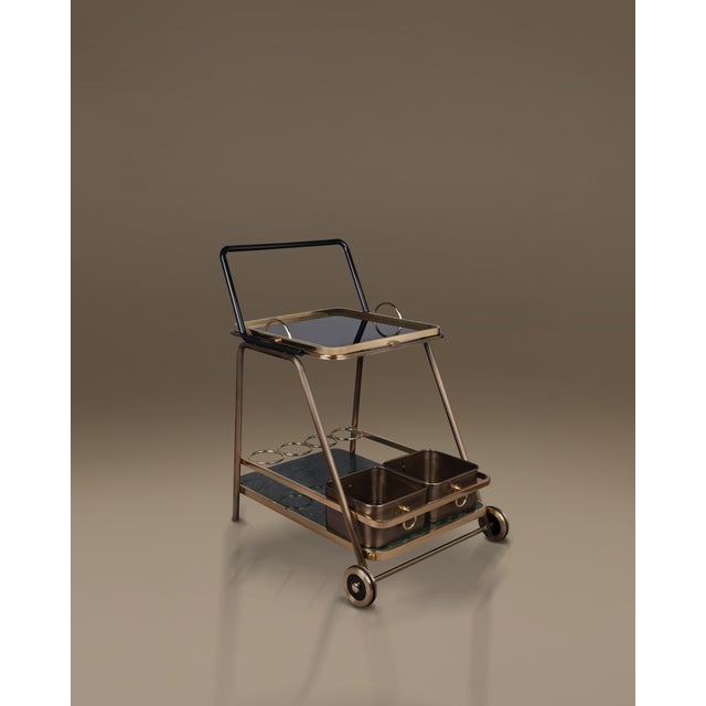 Metal Decatur Bar Cart by Porus Studio For Sale - Image 7 of 12
