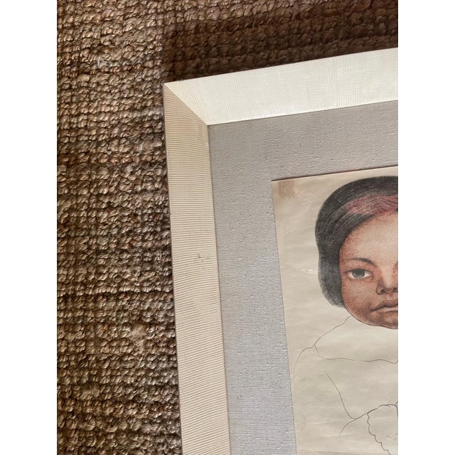 Yellow Pair framed vintage print of drawings by Diego Rivera For Sale - Image 8 of 11