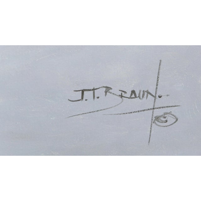 Artist: Jorge Braun Tarallo, Uruguayan (1951 - ) Title: Native American Family in Winter Year: 1979 Medium: Oil on Canvas,...