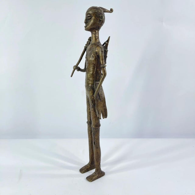 Early 20th Century Mossi Brass Hunter Figure Burkina Faso MATTER COLLECTION For Sale - Image 4 of 12