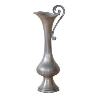 1930s French Pewter Bud Vase For Sale