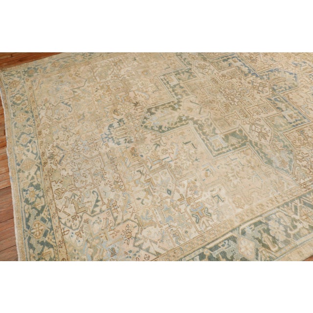 Brown Antique Zabihi Collection Heriz Rug - 8'1" x 10'1" For Sale - Image 8 of 9