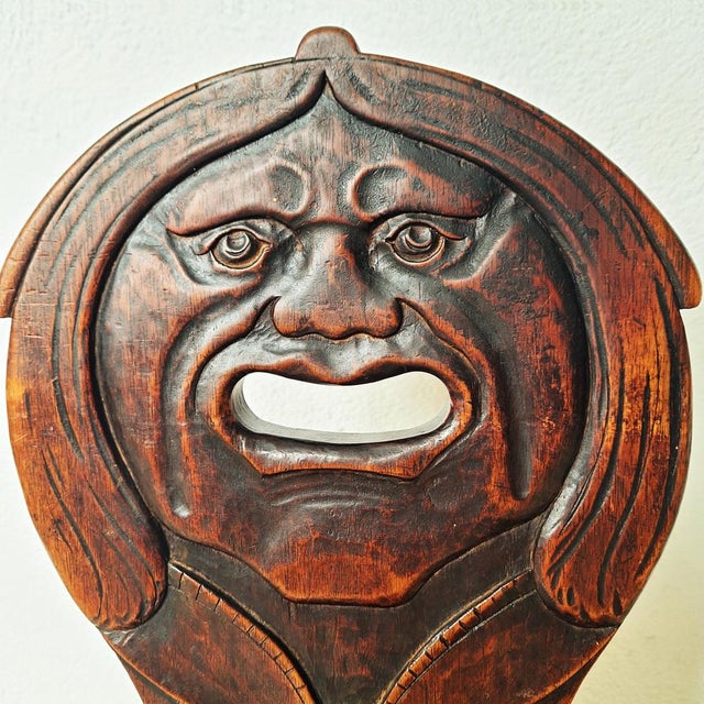 Swiss Alps Folk Art Escabelle Wooden Chair, 1820s For Sale - Image 4 of 6