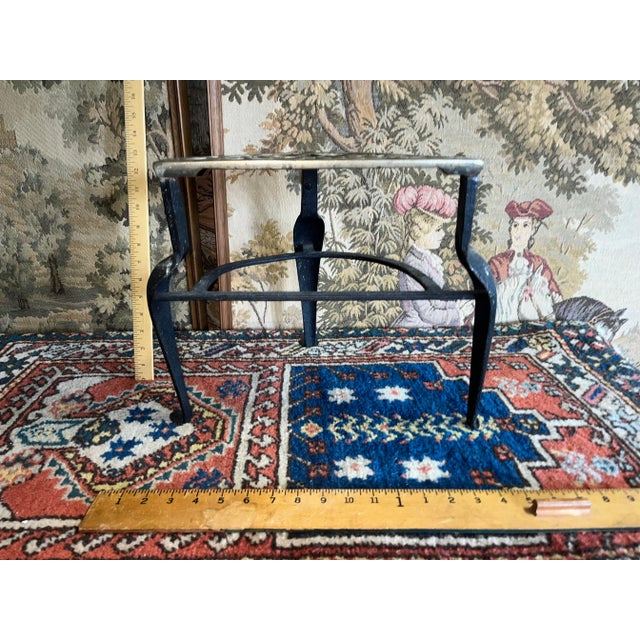 Early 20th Century Brass & Iron Trivet Footman Stand For Sale - Image 4 of 5