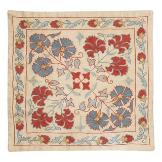 20"x20" 100% Silk Embroidered Cushion Cover. New Toss Pillow. Modern Lace Pillow For Sale