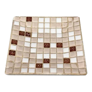 Mid-Century Modern Mosaic Tile Porcelain Cigar Rest Ashtray Catchall Tray