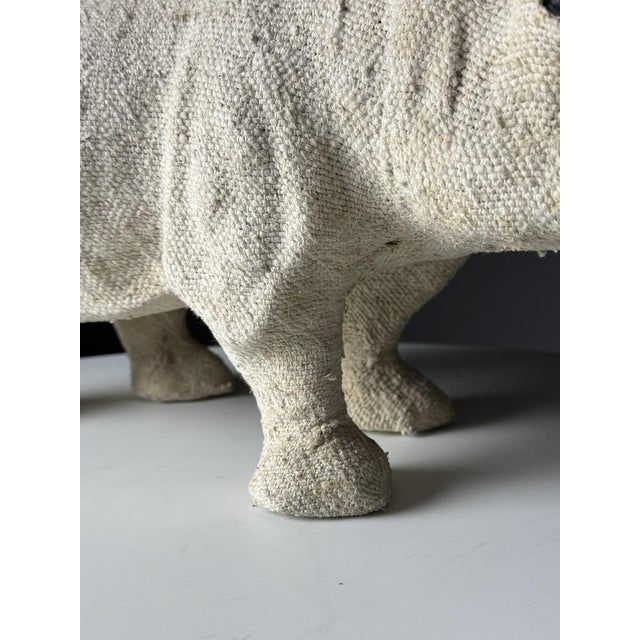English White Rhinoceros in Leather For Sale - Image 12 of 14