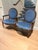 Pair of Ultra Suede Blue Louis Style Armchairs For Sale - Image 9 of 9