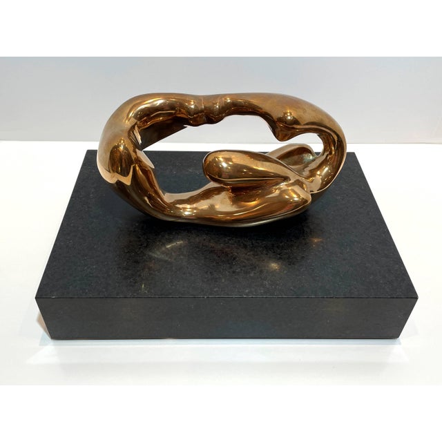 Late 20th Century Late 20th Century Polished Bronze Abstract Figural Sculpture For Sale - Image 5 of 9