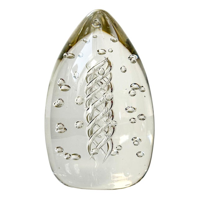 Large Egg-Shaped Paperweight from Liskeard Glass, England, 1970s For Sale