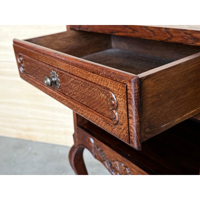 Louis XVI Style Nightstands with Drawers and Cabriole Legs, 1960s, Set of 2 For Sale - Image 11 of 18