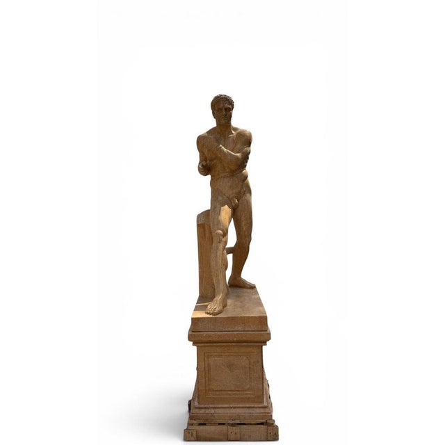 1990s Italian Artist, Large Sculpture of a Greek Athlete, 20th Century, Marble For Sale - Image 5 of 10
