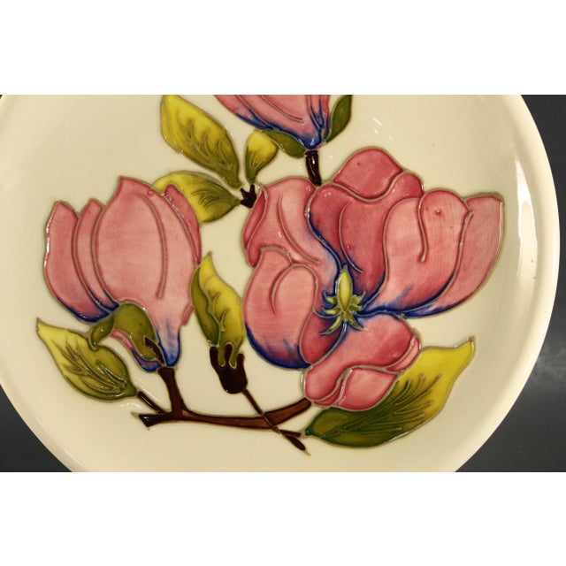 Moorcroft Flambe Pottery Plate With Magnolia Blooms, England 10.5" For Sale In Houston - Image 6 of 14