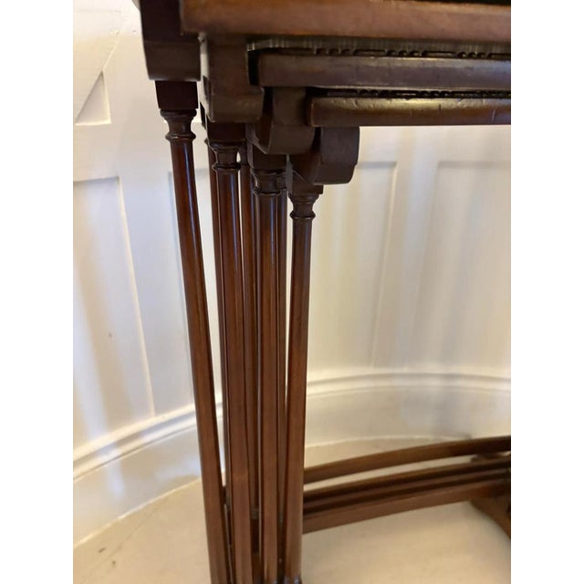 Antique Edwardian Mahogany Nesting Tables, 1900, Set of 4 For Sale - Image 12 of 15