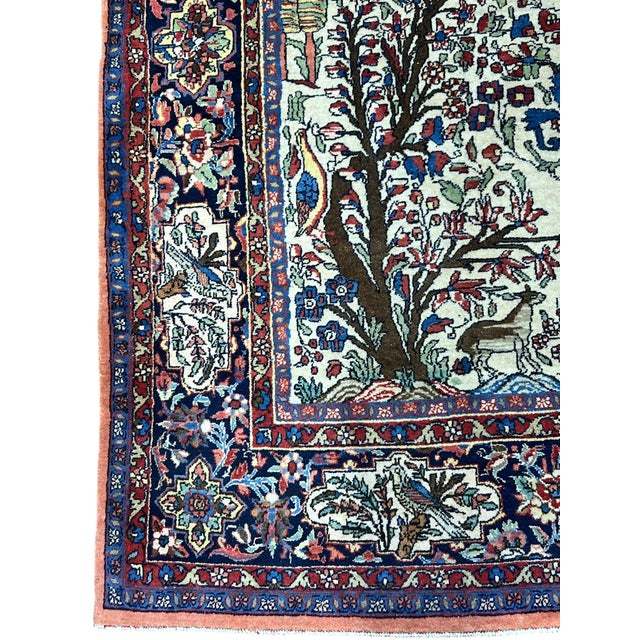 Vintage Persian Tree of Life Wool Rug 4’7” X 6’9” For Sale - Image 4 of 6