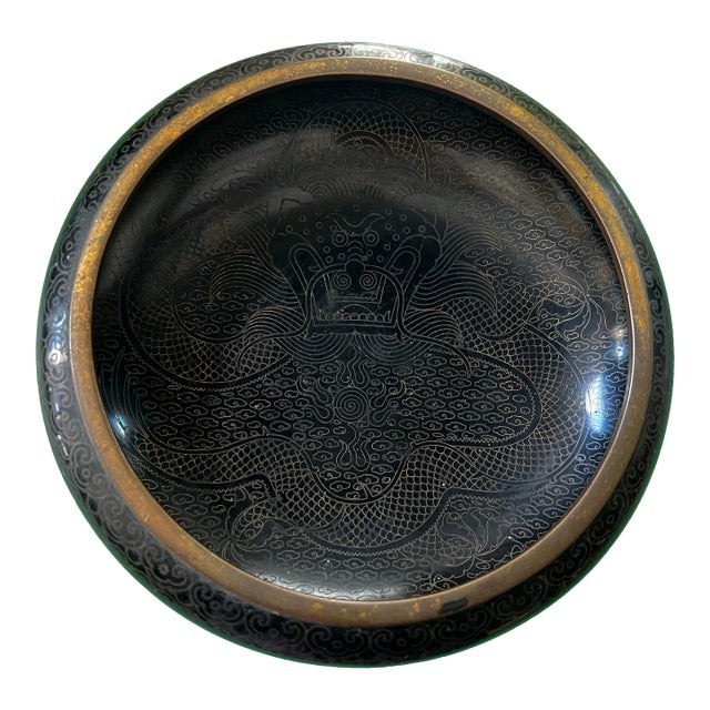 Vintage Chinese Republic Period Cloisonné Brush Washer For Sale