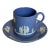 Vintage Wedgwood Pale Blue Jasperware Sacrifice Collection, Demitasse Cup & Saucer, C. 1950s For Sale