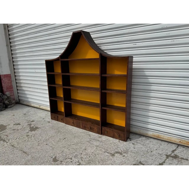 Mid 18th Century Mid 18th Century 6 Drawer Georgian Mahogany With Inlay Wall Hanging Shelf For Sale - Image 5 of 12