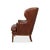 Modern Transitional Brown Leather Wing Chair For Sale - Image 3 of 11