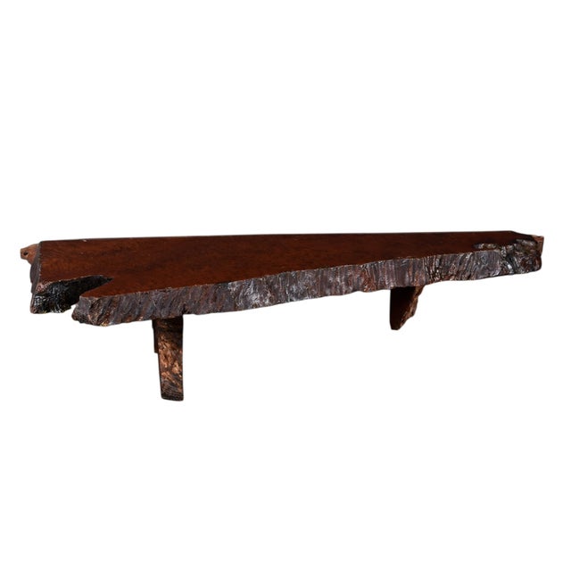 Organic Rustic 1960s Live-Edge Redwood Wall Shelves For Sale - Image 10 of 18
