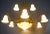 Art Nouveau Brass Chandelier with Glass Shades For Sale - Image 3 of 6