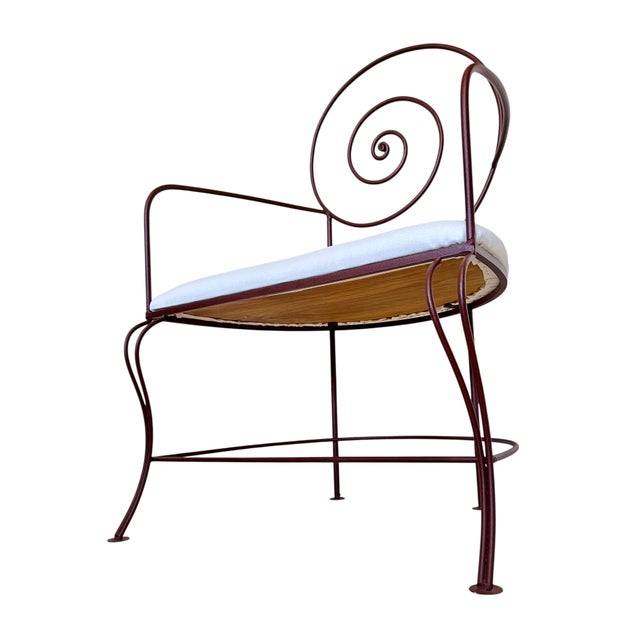 Vintage Art Nouveau Nautilus Spiral Iron Armchairs - A Pair For Sale - Image 9 of 12