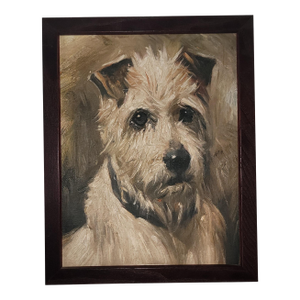 Vintage Terrier Oil Painting