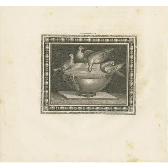 Birds and Birdbath, 1820, Paper For Sale - Image 5 of 5