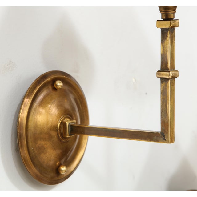 Brass Bespoke Patinated Brass Sconces - a Pair For Sale - Image 8 of 12