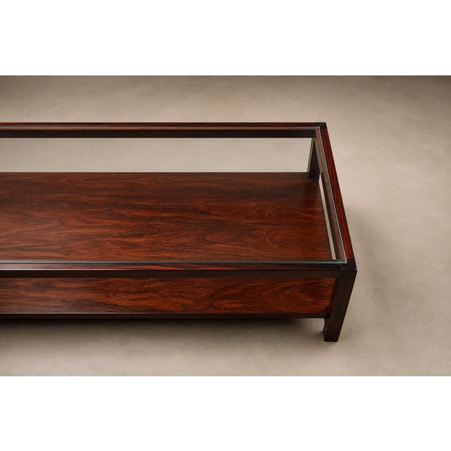 Brazilian Modern Two-Tier Coffee Table in Rosewood and Glass by Celina Decorações, 1960s For Sale - Image 14 of 18