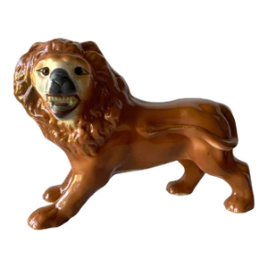 19th Century Standing Lion Staffordshire Figure, Circa 1880