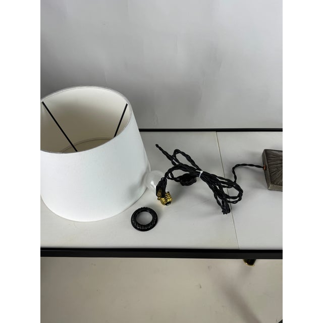 1930s Small French Art Deco Wrought Iron Lamp by Henri Fournet For Sale - Image 9 of 9