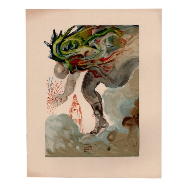 Salvador Dali, The Prophecy of Vanni Fucci, 1964, Original Woodcut For Sale