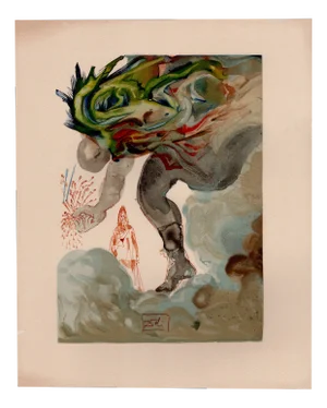 Salvador Dali, The Prophecy of Vanni Fucci, 1964, Original Woodcut