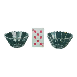 Early 20th Century Finger Nut Candy Bowls Scandinavian Signed Kosta Boda, Cut Crystal Clear - a Pair} For Sale