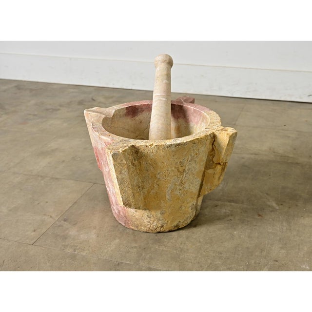 Portuguese 18th Century Hand-Carved Marble Mortar & Pestle For Sale In Baton Rouge - Image 6 of 9