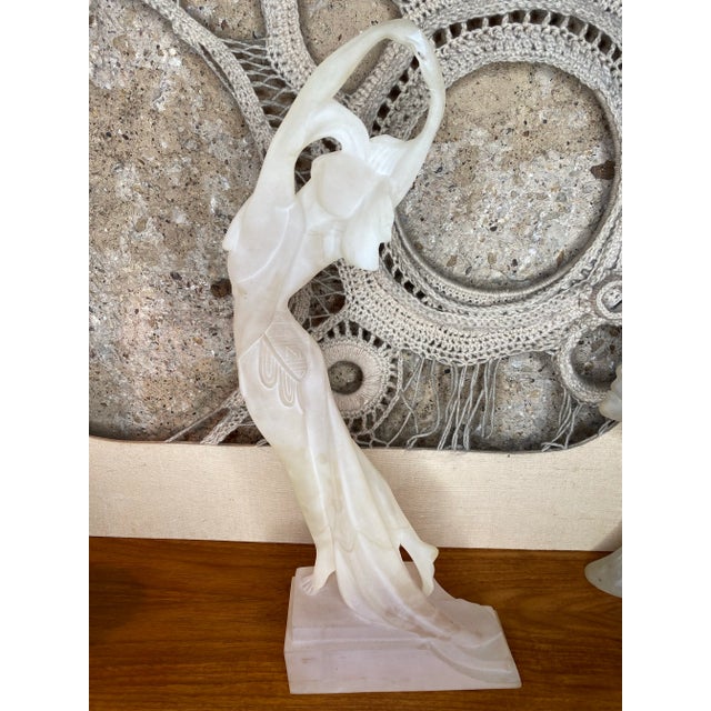 1970s Art Deco Frosted Satin Lucite Dancing Lady Figurine For Sale - Image 9 of 12