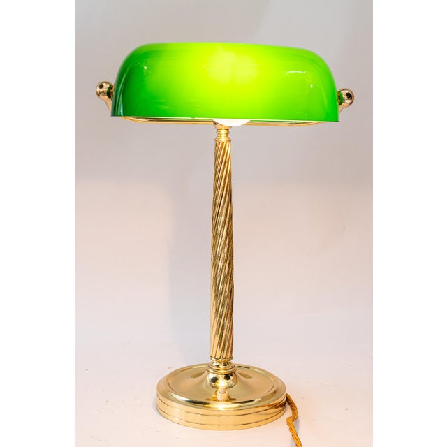 Banker Table Lamp with Glass Shade, Vienna, 1920s For Sale - Image 13 of 18