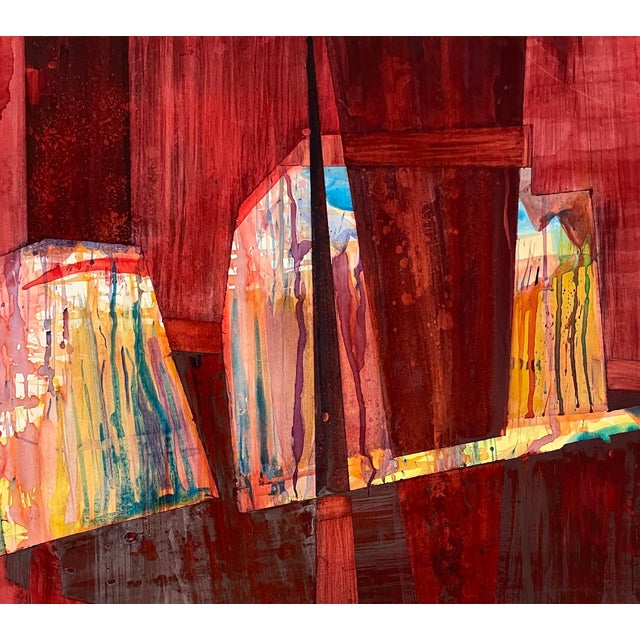 Large acrylic on paper by Knoxville artist Dot Galloway (1927–2015). Signed lower right. A native of Birmingham, Alabama,...