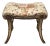 Vintage French Country Floral Vanity Bench W Silver Gilt Base #2 For Sale