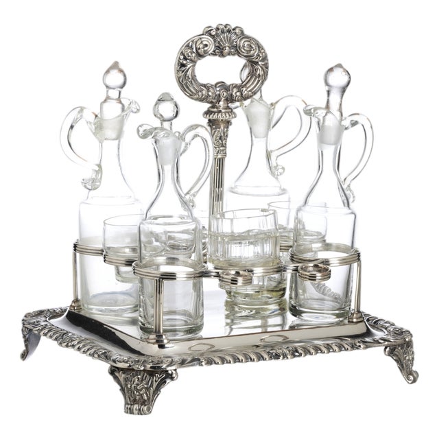 Oil and Vinegar Set in Shell, 19th Century, Set of 10 For Sale