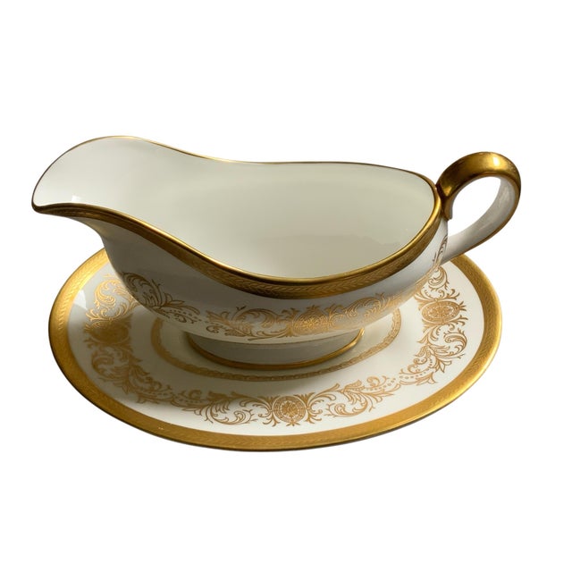 1970s Aynsley Imperial Gold Fine Bone China Estate Collection 130 Pc for 12 Teapot Coffee Pot Platters Staffordshire For Sale - Image 11 of 12