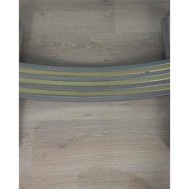 Gold Vintage Metal, Brass, and Glass Table by Renato Zevi, 1970s For Sale - Image 8 of 12